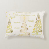クリスマス金ゴールドとクリームアクセント枕 アクセントクッション (裏面)
