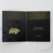 クリスマス金ゴールドとブラックナイトスカイとゴールデンベア カード (内部)