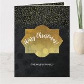 クリスマス金ゴールドとブラックナイトスカイとゴールデンベア カード (正面)