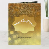 クリスマス金ゴールドと黒きらめく夜空 カード (正面)