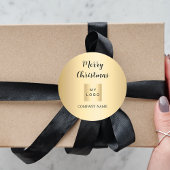 クリスマス金ゴールドのビジネスロゴ ラウンドシール