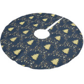 クリスマス金ゴールドの星と木(バウブル付き) ブラッシュドポリエステルツリースカート (アングル)