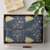 クリスマス金ゴールドの星と木(バウブル付き) 薄葉紙 (ギフト)
