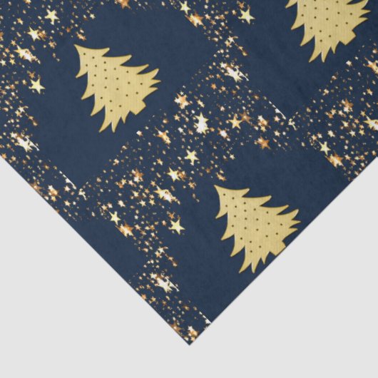 クリスマス金ゴールドの星と木(バウブル付き) 薄葉紙 (詳細)