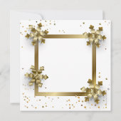 クリスマス金ゴールドの雪片 招待状 (裏面)