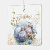 クリスマス金ゴールドアンドソフトパステルオーナメント セラミックオーナメント (左)