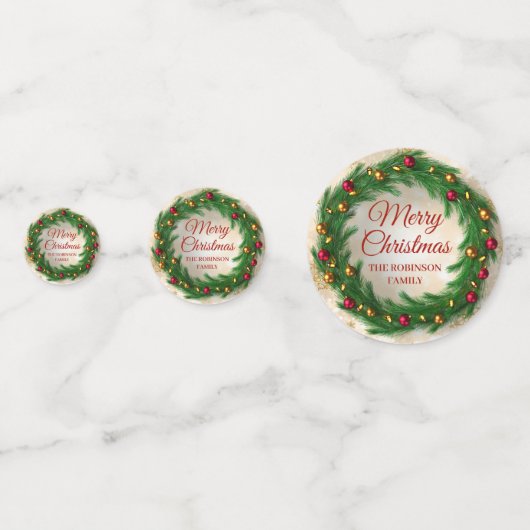 クリスマス金ゴールドウィンタースパークルフェスティバルリース コンフェッティ (正面)