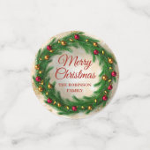 クリスマス金ゴールドウィンタースパークルフェスティバルリース コンフェッティ (スモール正面)