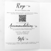 クリスマス金ゴールドウッドランドパイン結婚ズ 三つ折り招待状 (内部最初)