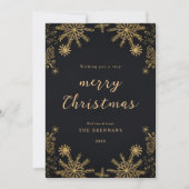 クリスマス金ゴールドエレガントフェスティバルモダンブラック シーズンカード (正面)