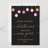 クリスマス金ゴールドカラフルフェスティバルつるオーナメント シーズンカード (正面)