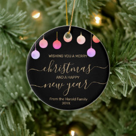 クリスマス金ゴールドカラフルフェスティバルつるオーナメント セラミックオーナメント