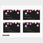 クリスマス金ゴールドカラフルフェスティバルつるオーナメント 長方形シール (シート)