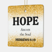 クリスマス金ゴールドグリッターバイブル聖句の希望 セラミックオーナメント (左)