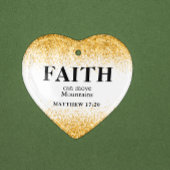 クリスマス金ゴールドグリッターバイブル聖句ハート セラミックオーナメント