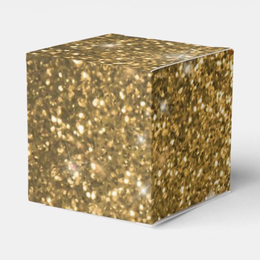 クリスマス金ゴールドグリッター休日 フェイバーボックス (裏面サイド)