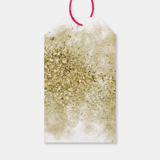 クリスマス金ゴールドグリッター ギフトタグ (裏面)