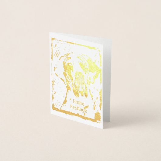 クリスマス金ゴールドグレートダーネカード 箔カード (正面)
