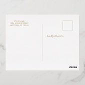 クリスマス金ゴールドサンタナツクラッカーかわいいサンタフォイルI 箔招待状ポストカード (裏面)