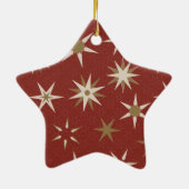 クリスマス金ゴールドジオスターズ – 赤いパターン。 セラミックオーナメント (裏面)