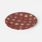 クリスマス金ゴールドジオスターズ – 赤いパターン。 ペーパープレート (アングル)