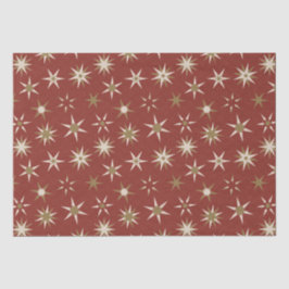 クリスマス金ゴールドジオスターズ – 赤いパターン。 薄葉紙