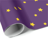 クリスマス金ゴールドスターズオンパープルラッピング紙 ラッピングペーパー (ロールコーナー)