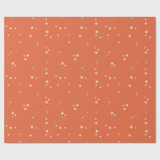 クリスマス金ゴールドスターフェスティバルモダンウィンターホリデーズ ラッピングペーパー (フラット)