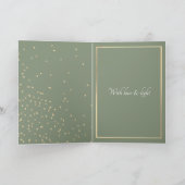 クリスマス金ゴールドスター紙吹雪フォトホリデーカード カード (内部)