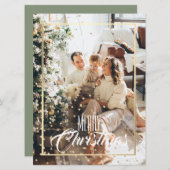 クリスマス金ゴールドスター紙吹雪写真の休日 (正面/裏面)