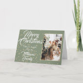 クリスマス金ゴールドスター紙吹雪写真の休日 カード (正面)