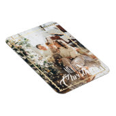 クリスマス金ゴールドスター紙吹雪写真の休日 マグネット (右側)