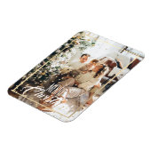 クリスマス金ゴールドスター紙吹雪写真の休日 マグネット (左側)