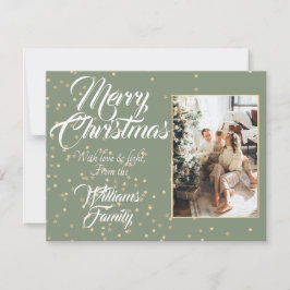 クリスマス金ゴールドスター紙吹雪写真 シーズンカード