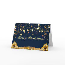 クリスマス金ゴールドスター、ボーブル、ツリーとメッセージ