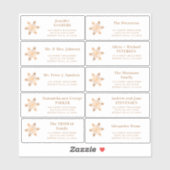 クリスマス金ゴールドスノーフレークゲスト住所 シール (シート)