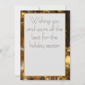 クリスマス金ゴールドスパークルモダンスクリプト 招待状 (裏面)