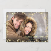 クリスマス金ゴールドスパークル2写真あいさつ シーズンカード (正面)