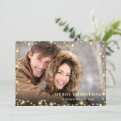 クリスマス金ゴールドスパークル2写真あいさつ シーズンカード (スタンド正面)