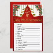 クリスマス金ゴールドツリーベビー単語スクランブルゲーム (正面/裏面)