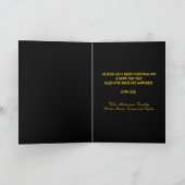 クリスマス金ゴールドトナカイの黒い休日の願い シーズンカード (内部)