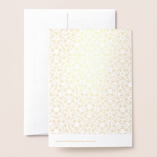 クリスマス金ゴールドパターンパーソナライズされた星 箔カード (裏面封筒付き)