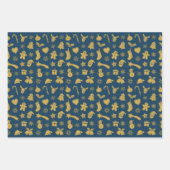 クリスマス金ゴールドパターン ラッピングペーパーシート (正面3)