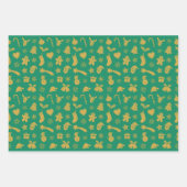 クリスマス金ゴールドパターン ラッピングペーパーシート (正面2)