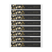 クリスマス金ゴールドフェイクグリッターフェスティバル ラップアラウンド宛名ラベル (シート)