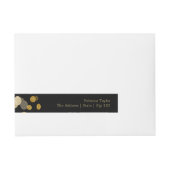 クリスマス金ゴールドフェイクグリッターフェスティバル ラップアラウンド宛名ラベル (正面)