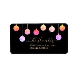 クリスマス金ゴールドフェスティバルカラフルオーナメントホリデイ ラベル