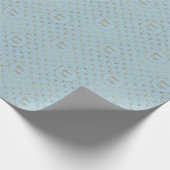 クリスマス金ゴールドブルースノーフレーク小売カスタム用ロゴ ラッピングペーパー (角)