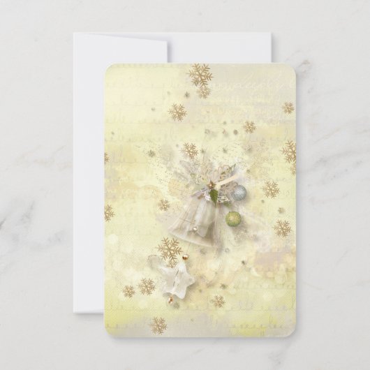 クリスマス金ゴールドベル日付を保存 セーブザデート (裏面)