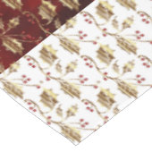 クリスマス金ゴールドホリーオンフェスティバルレッド テーブルクロス (アングル)